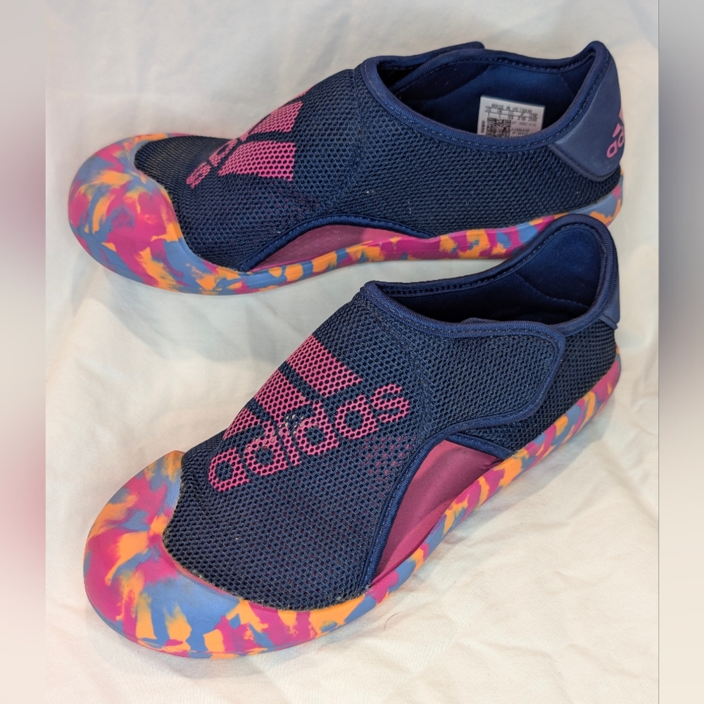 Adidas Kids' Navy and Tie-Dye Slip-On Swim Sandals